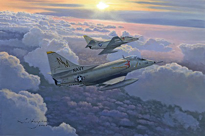 Skyhawk off Ticonderoga painting